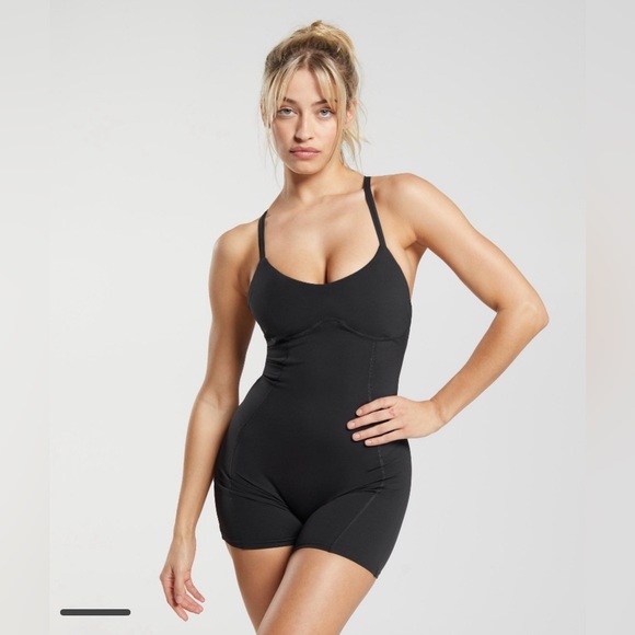 GYMSHARK Women’s XL Strappy All in One Black- NWT - Picture 1 of 7